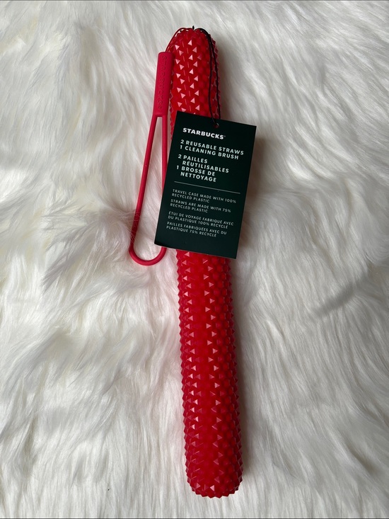 Starbucks Accessories - STARBUCKS | 2024 Holiday Red Studded Travel Case & Reusable Straw Kit | NWT